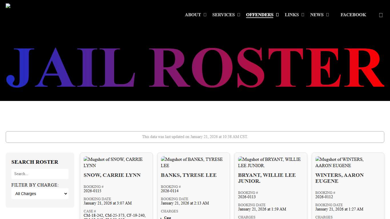 Jail Roster - Pittsburg County Sheriff's Office